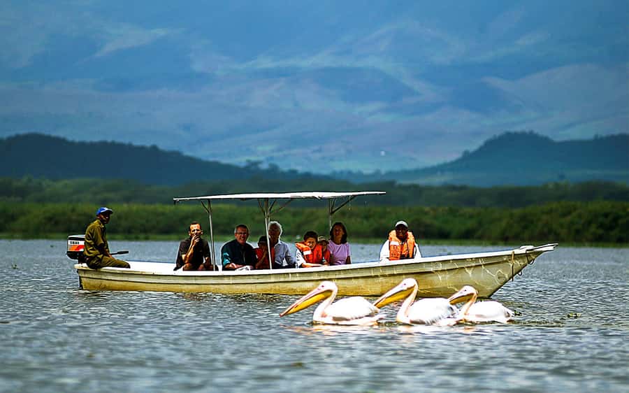 A day tour; Lake Nakuru national park& L. Naivasha Boat ride - Lake Nakuru National Park game drive, rhinos first