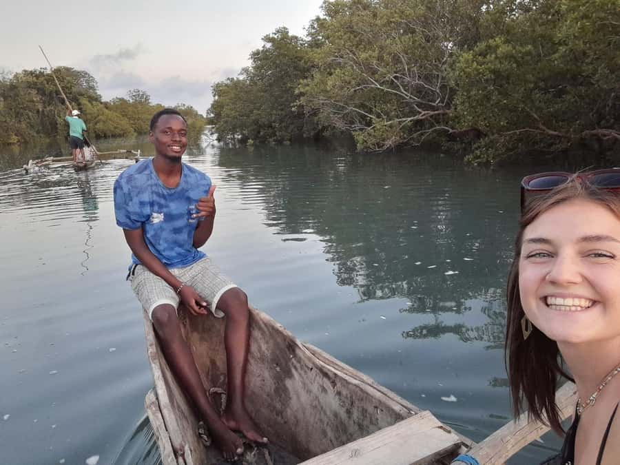 Diani: Sunset Cruise along Kongo River on Wooden Canoe boat - Boarding the traditional wooden canoe: authentic, slow, and quietly fun
